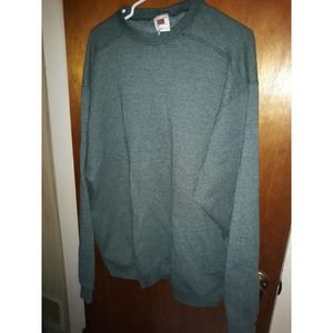 Vtg 90s Member’s Mark Blank Crewneck Sweatshirt Heavyweight 2XL XXL Olive Green